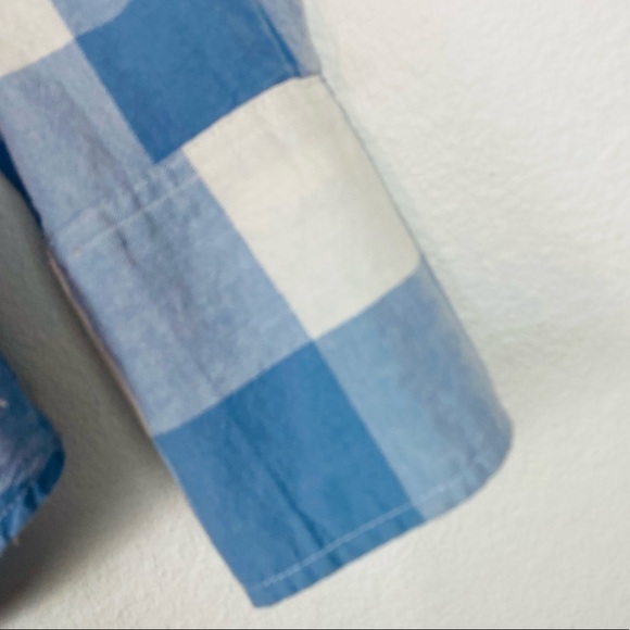 NORMA KAMALI Womans Blue White Checkered Button Down Shirt Lightweight XL - Picture 5 of 11